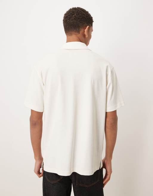 ASOS DESIGN - Circular Design Collection - Ruimvallend poloshirt van superzware stof in neutraal, 3 van 5