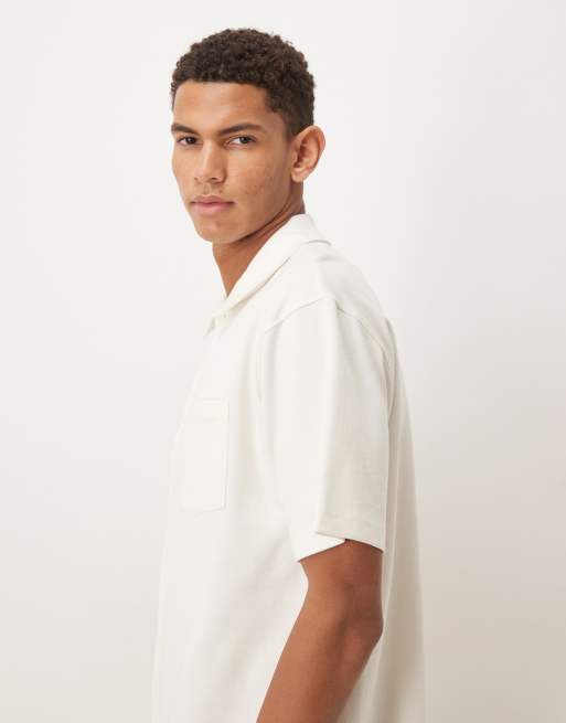 ASOS DESIGN - Circular Design Collection - Ruimvallend poloshirt van superzware stof in neutraal, 4 van 5