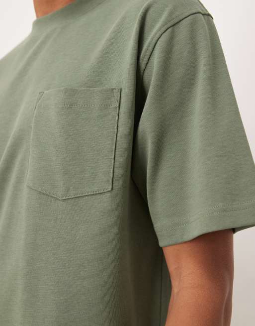 ASOS DESIGN - Circular Design Collection - Ruimvallend T-shirt van superzware stof in groen , 5 van 5