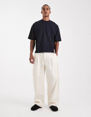 Circular Design Collection - Schwere Barrel-Jeans in Ecru-Weiß Weiß 50 Long