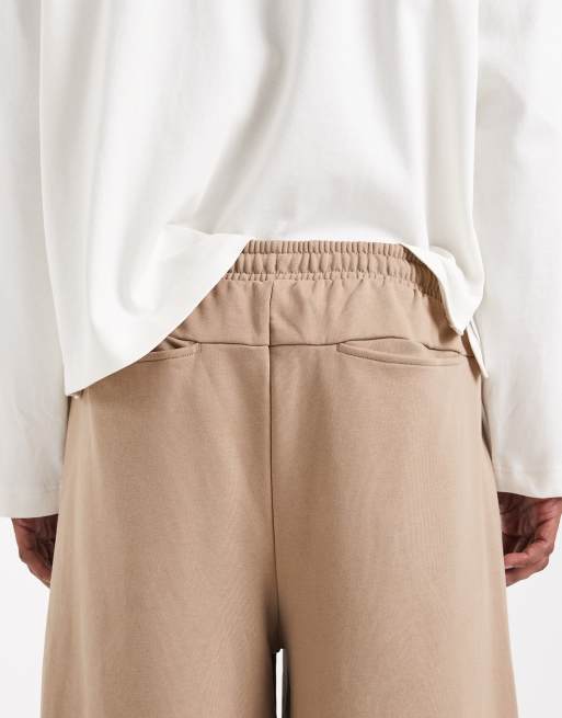 ASOS DESIGN – Circular Design Collection – Schwere Horseshoe-Fit-Jogginghose in Steinbeige, 400 g/m², 4 von 5