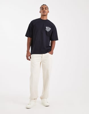 Circular Design Collection - Schwere Straight Jeans in Ecru-Weiß Weiß 56 Regular