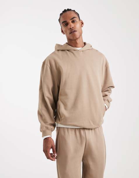 ASOS DESIGN – Circular Design Collection – Schwerer Kapuzenpullover in Steinbeige - view 1