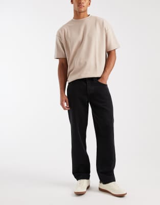 Circular Design Collection - Straight Jeans in verwaschenem Schwarz Schwarz 52 Long