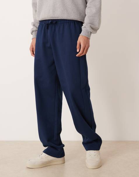 ASOS DESIGN Circular Design Collection straight leg jogger in 400gsm navy - view 1