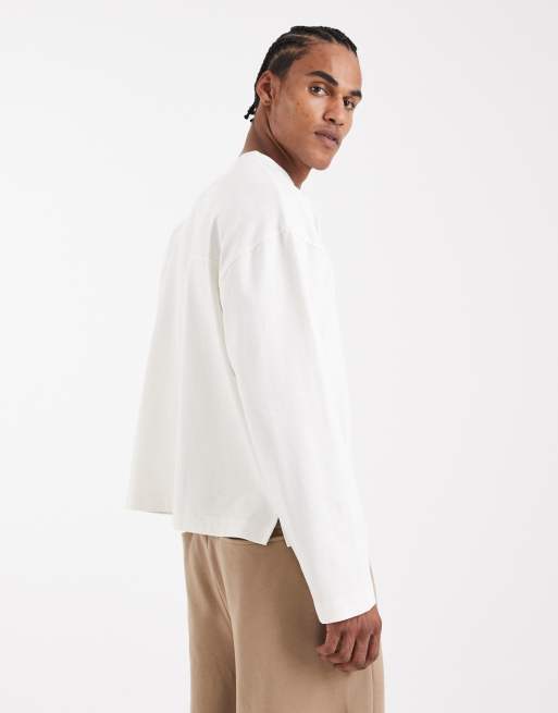 ASOS DESIGN Circular Design Collection super heavyweight boxy oversized long sleeve t-shirt in beige , 3 of 5