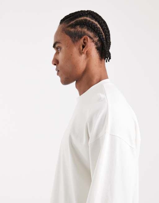 ASOS DESIGN Circular Design Collection super heavyweight boxy oversized long sleeve t-shirt in beige , 4 of 5