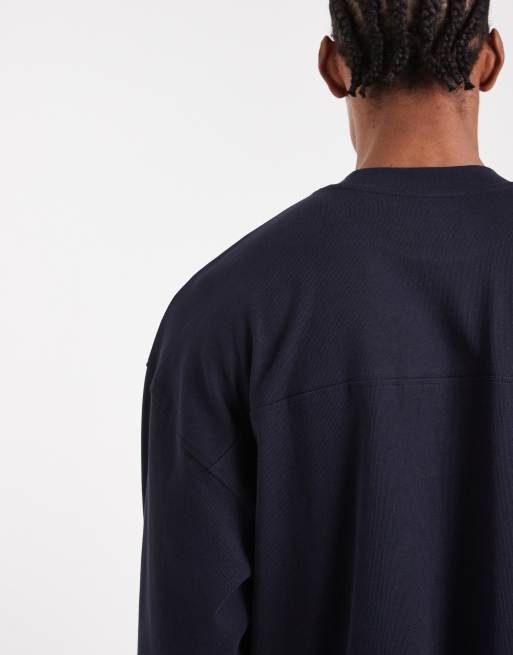 ASOS DESIGN Circular Design Collection super heavyweight oversized long sleeve t-shirt in navy , 4 of 5