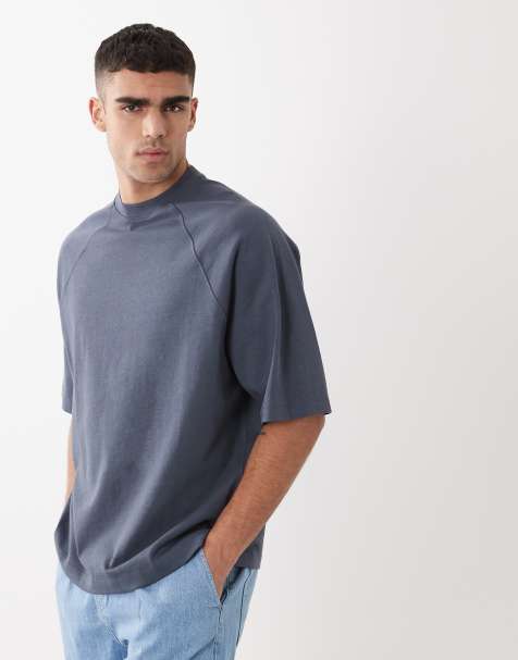 ASOS DESIGN Circular Design Collection super heavyweight oversized raglan T-shirt in navy - view 1