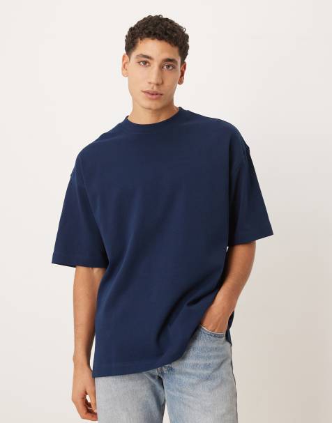 ASOS DESIGN Circular Design Collection super heavyweight oversized t-shirt in navy - view 1