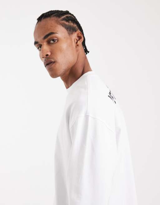 ASOS DESIGN Circular Design Collection super heavyweight oversized T-shirt with venture studios graphic in white, 4 of 5