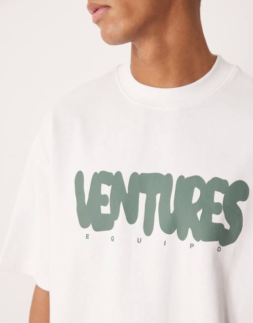 ASOS DESIGN Circular Design Collection super heavyweight oversized t-shirt with Ventures bubble graphic in white, 5 of 5