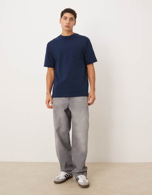 ASOS DESIGN Circular Design Collection super heavyweight relaxed t-shirt in navy , 2 of 5