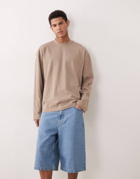 ASOS DESIGN – Circular Design Collection – Superschweres, langärmliges Oversize-T-Shirt in Braun - view 1