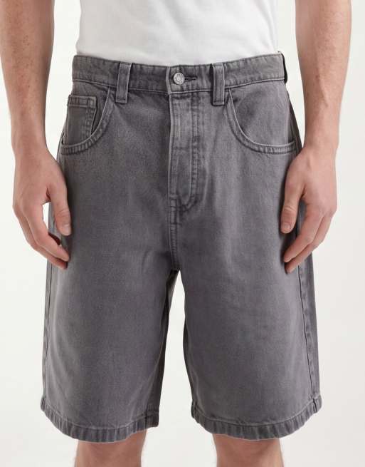 ASOS DESIGN – Circular Design Collection – Szare długie szorty jeansowe z efektem sprania, 2 z 5
