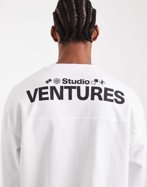 ASOS DESIGN - Circular Design Collection - T-shirt oversize super pesante bianca con grafica Venture Studios - view 1