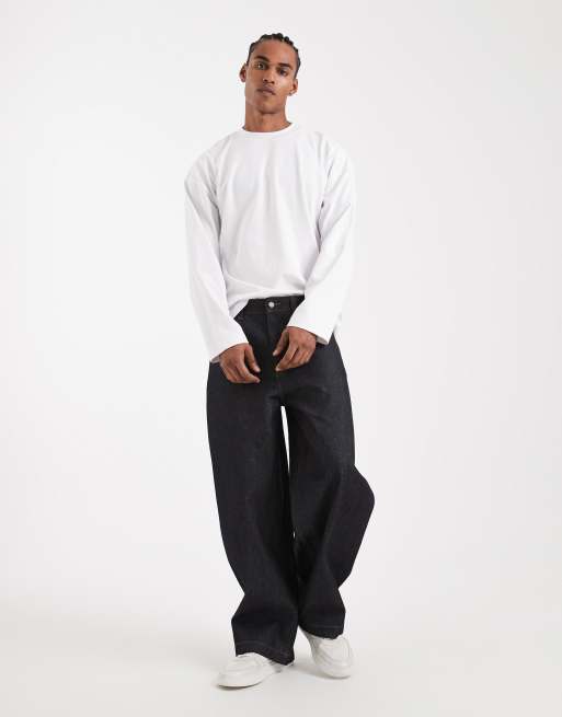 ASOS DESIGN - Circular Design Collection - T-shirt ultra-épais oversize à manches longues - Blanc , 2 de 5