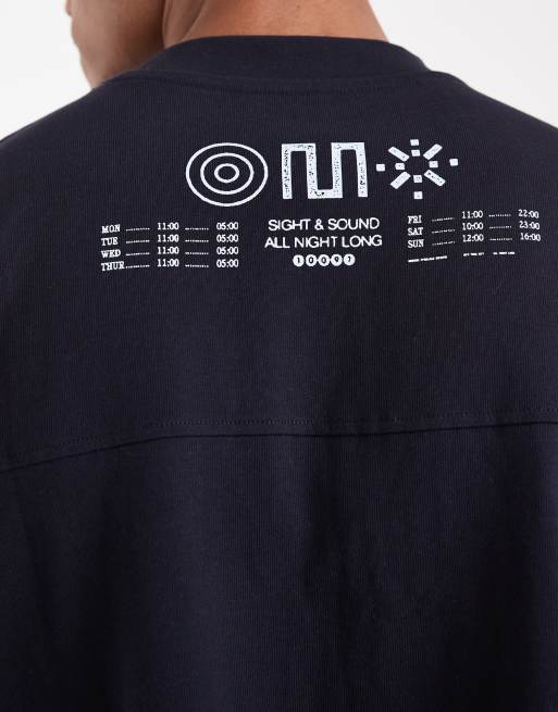 ASOS DESIGN - Circular Design Collection - T-shirt ultra-épais oversize avec imprimé Records - Bleu marine, 5 de 5