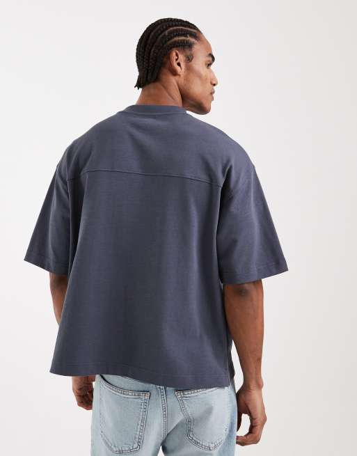 ASOS DESIGN - Circular Design Collection - T-shirt ultra-épais oversize coupe carrée - Bleu marine, 3 de 5
