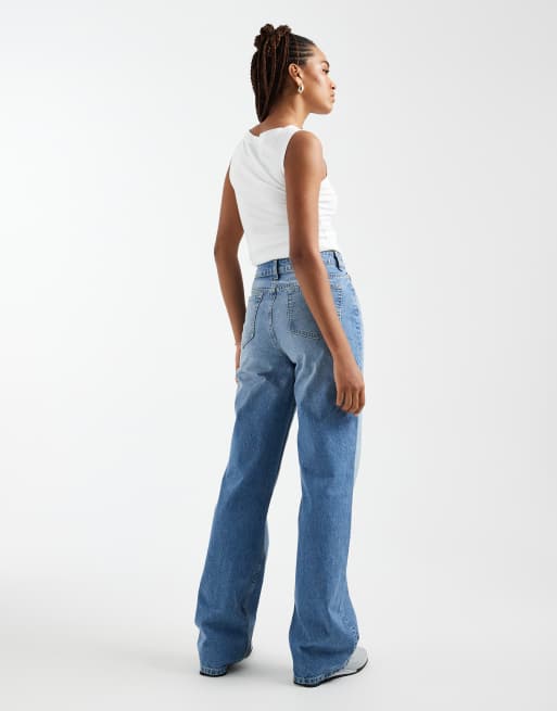 ASOS DESIGN – Circular Design Collection Tall – Niebieskie jeansy dad fit z szerokimi nogawkami , 2 z 5