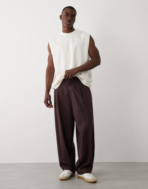 ASOS DESIGN - Circular Design Collection - Top senza maniche oversize in tessuto molto pesante beige, 3 di 5