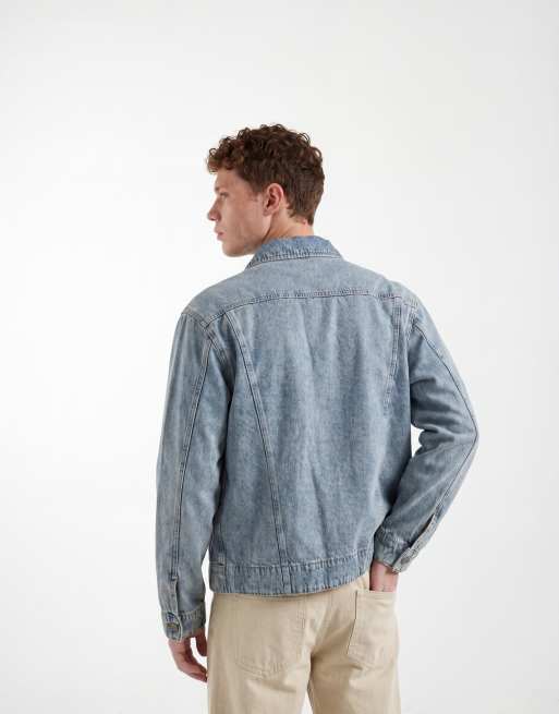 ASOS DESIGN – Circular Design Collection – Trucker-Jeansjacke in blauer Vintage-Waschung, Kombiteil, 5 von 5