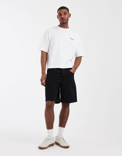 ASOS DESIGN - Circular Design Collection - Vasket sorte jorts i denim, 3 af 5