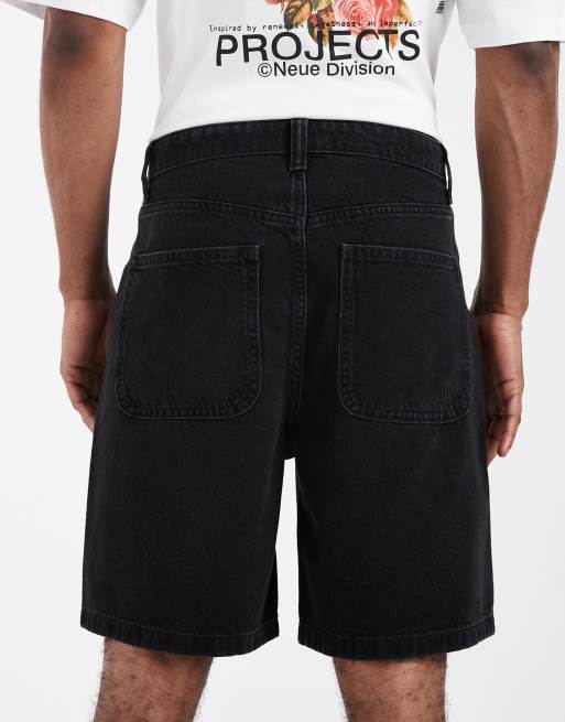 ASOS DESIGN - Circular Design Collection - Vasket sorte jorts i denim, 4 af 5