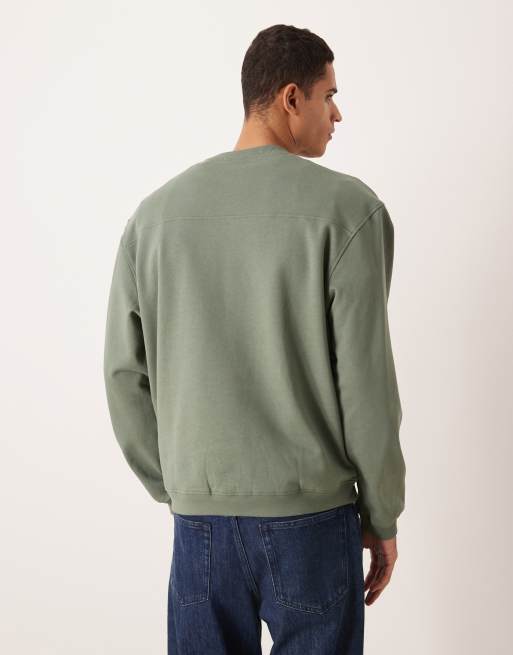 ASOS DESIGN – Circular Design Collection – Zielona bluza oversize o gramaturze 400/m², 3 z 5