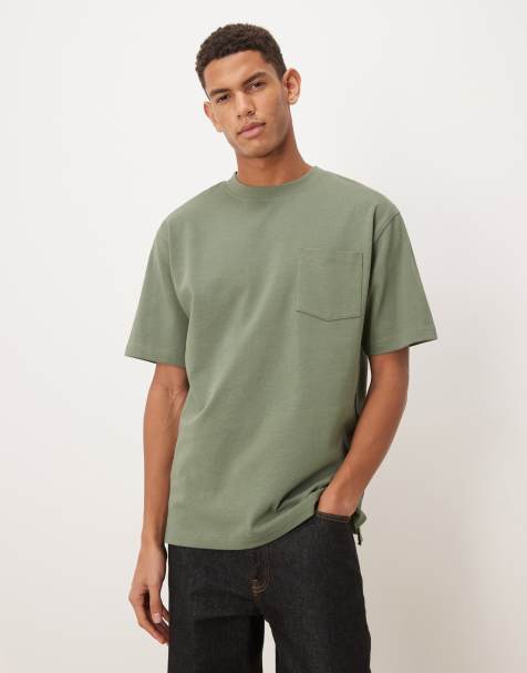 ASOS DESIGN – Circular Design Collection – Zielony bardzo gruby T-shirt o luźnym kroju - view 1