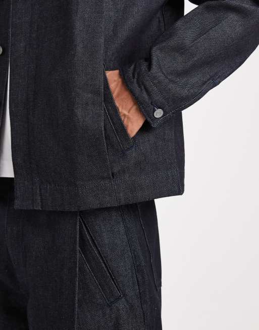 ASOS DESIGN - Circular Design Collection - Zwaar Harrington denim jack in indigo, deel van co-ord set, 5 van 5