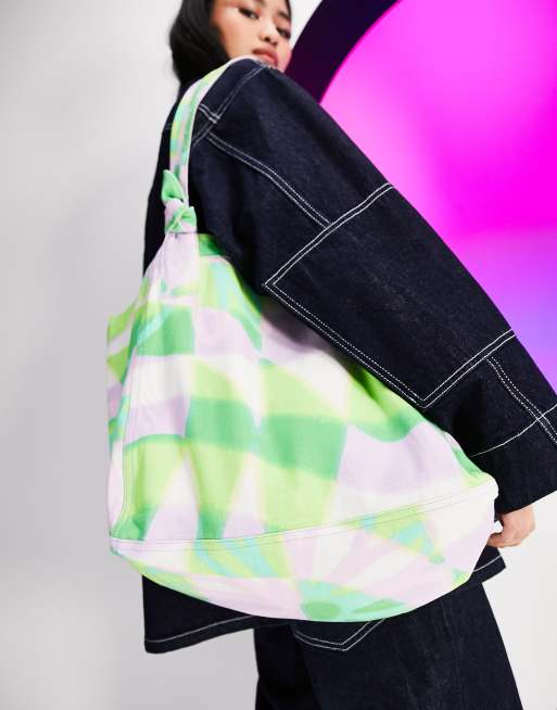 ASOS DESIGN Circular Design cotton reversible tote bag in abstract floral print, 4 of 4