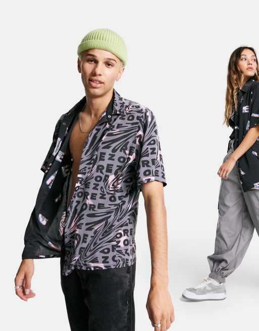 ASOS DESIGN CIRCULAR - Omkeerbaar unisex overhemd in multi print
