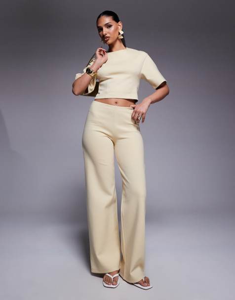 ASOS DESIGN - Citrongul formgivende T-shirt med halve ærmer og interlock-sømme - view 1