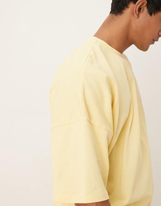 ASOS DESIGN - Citrongul oversized T-shirt i kraftigt materiale i firkantet pasform, 3 af 4