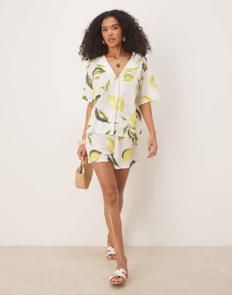 ASOS DESIGN – Citronmönstrat set - view 1