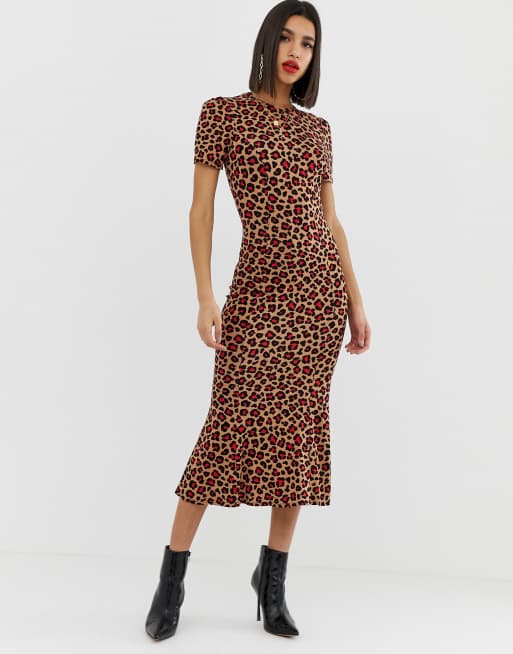 ASOS DESIGN city maxi tea dress in animal print ASOS