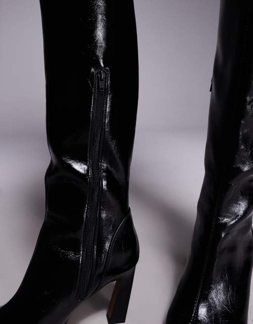ASOS DESIGN - Clara - Bottes hauteur genou avec bout affiné - Noir, 2 de 4