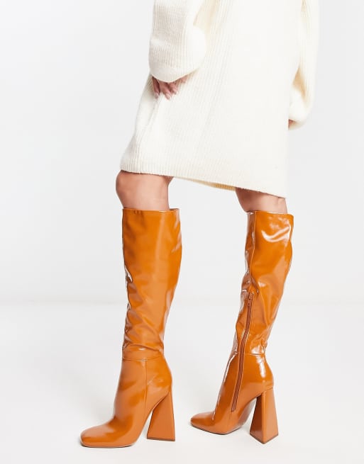 Mustard skirt outlet knee high boots