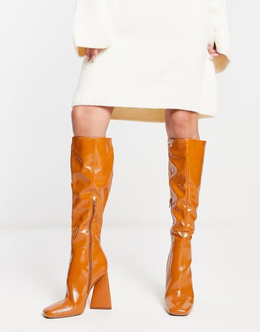 Mustard yellow outlet knee high boots