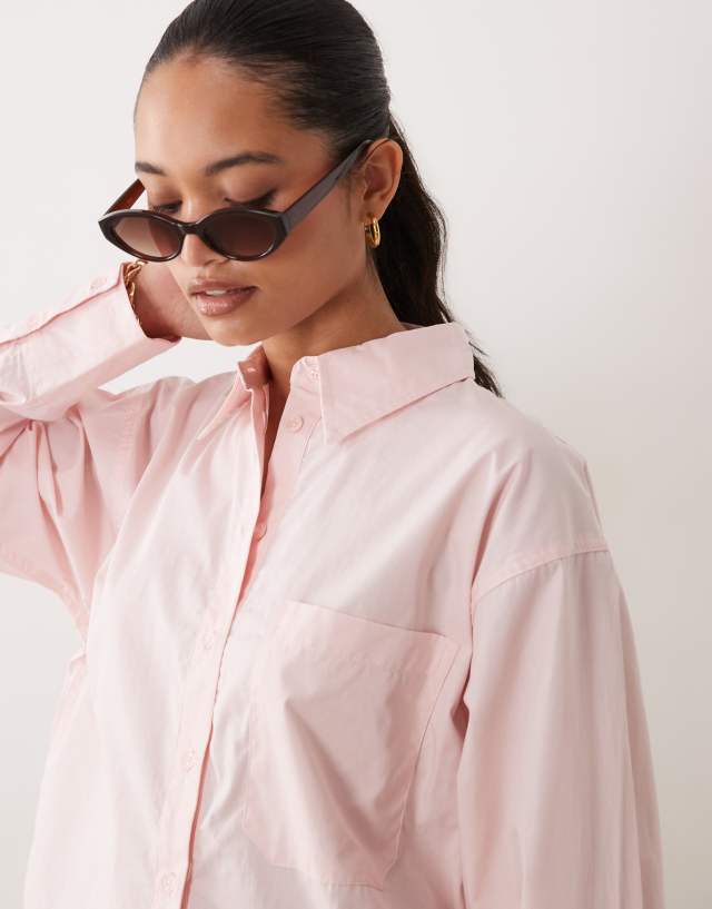 ASOS DESIGN classic cotton shirt in pink