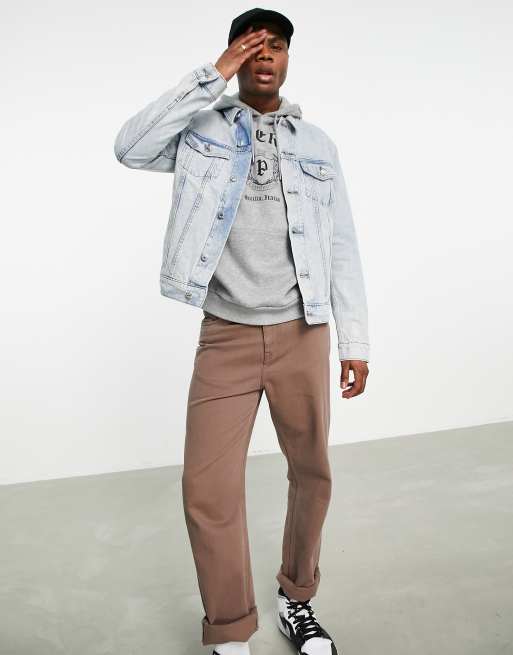 ASOS DESIGN classic denim jacket in vintage light wash
