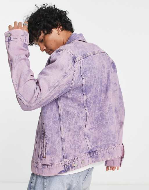 ASOS DESIGN classic fit denim jacket in light purple wash