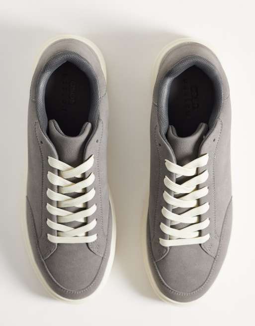 ASOS DESIGN classic lace-up sneakers in gray, 2 of 5