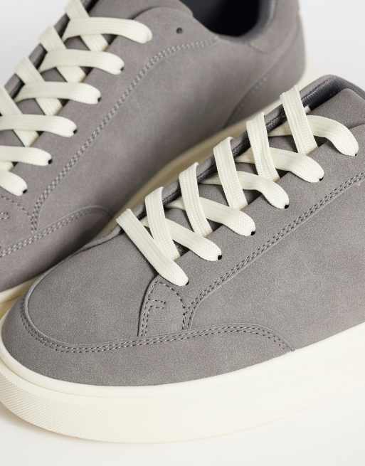 ASOS DESIGN classic lace-up sneakers in gray, 4 of 5