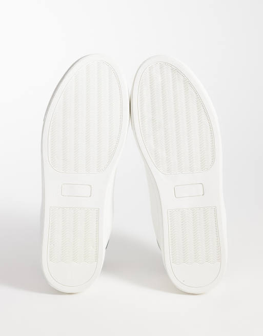 ASOS DESIGN classic lace up sneakers in white green with heel notch, 5 of 5
