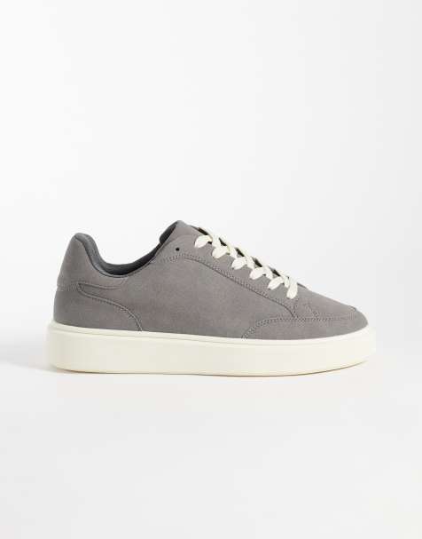 ASOS DESIGN classic lace up trainers in grey - view 1
