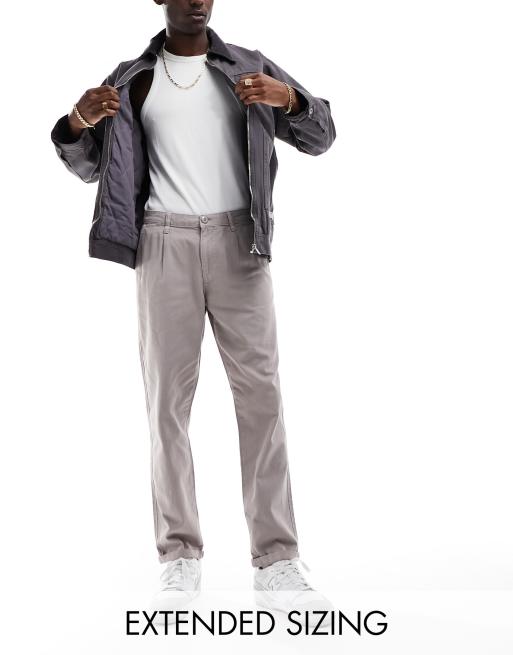 ASOS DESIGN classic rigid chinos in washed grey