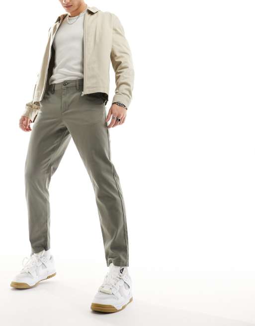 ASOS DESIGN classic rigid essential chinos in khaki