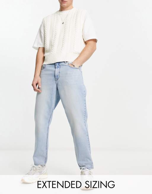 ASOS DESIGN classic rigid jeans in 90s light wash blue
